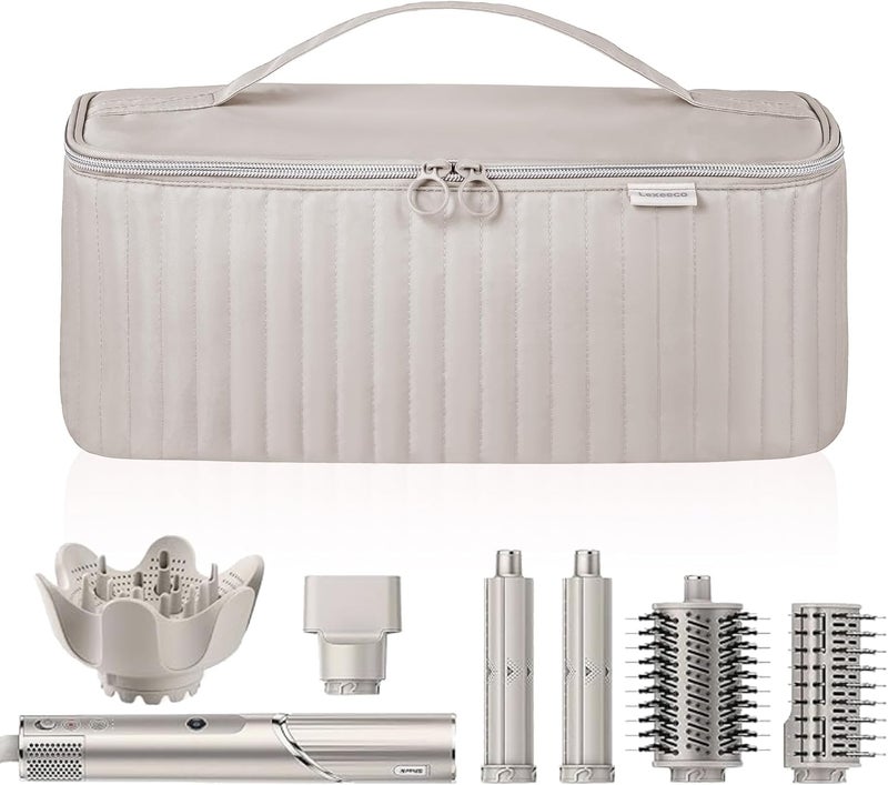 Lexeeco Travel Carrying Case for Hair Dryer Shark Flexstyle Dyson Airwrap Brush Hair Accessories Tools Storage Bag for Revlon Hairdryer Styler Organizer (Camel) - Image 1